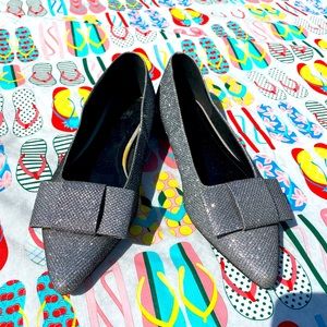 H&M dressy silver glitter shoes size 39